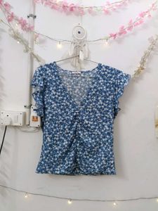 Floral Print Ruched Top