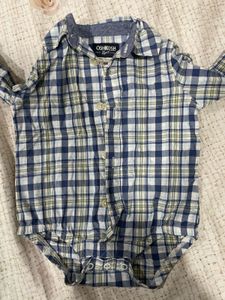 OshKosh Boys Plaid Shirt Romper