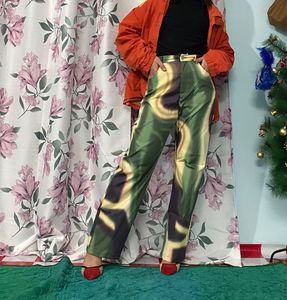 Abstract Print High Waisted Pants