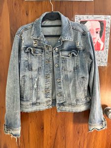 ZARA Distressed Denim Jacket size S