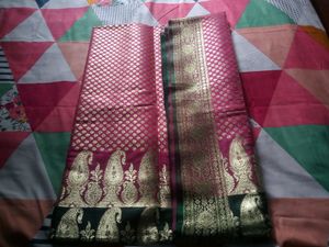 Pure Benarasi Saree(pink& Green)