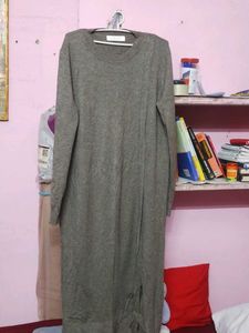 Gray Knit Maxi Dress