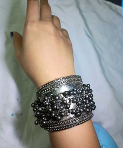 Stylish ethnic oxidised black Silver Bangles