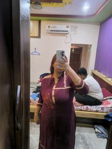 Burgundy Festive Kurti.
