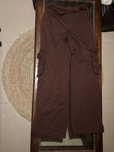 Brown Wide Leg Cargo Pants Xs