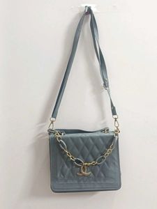 Grey Chain Crossbody Bag