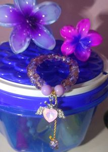 Beaded Heart Charm Bracelet