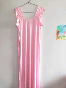 Pink Lace Trim Nightgown with robe