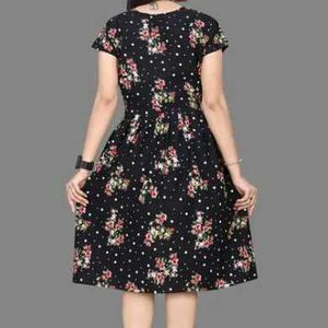 Floral Print Black Dress