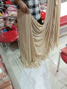 Beige Ruffle Saree