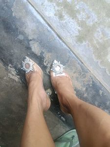 Clear Heels with Jewel Detail