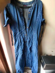 Denim Button-Down Dress