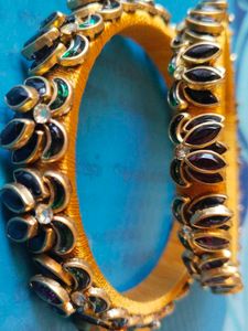 Lotus Kundan Bangles 🪷✨
