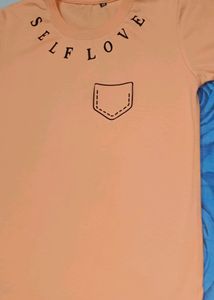 COTTON REGULAR PEACH COLOUR NEW TSHIRT 🍑