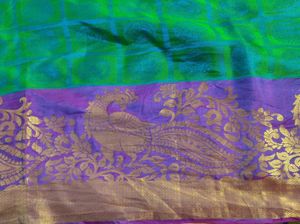 Green &amp; Purple Silk Saree