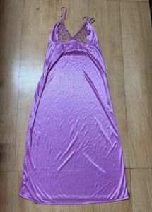 Knee Length Satin Night Wear