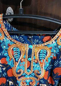 Embroidered Indian Frock Style Suit Set Size 44