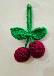 Crochet Cherry keychain