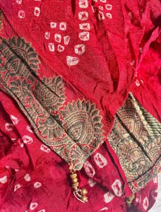Red Bandhani Dupatta