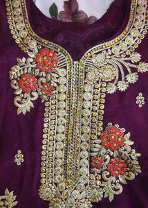 Elegant Embroidered Purple Salwar Kameez