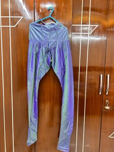 Regal Blue &amp; Pink Silk Floor-Length Anarkali Suit