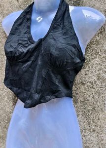 I. Black Halter Top