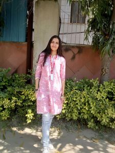 Pink Printed Kurta