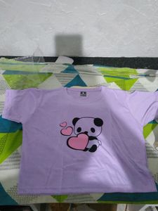 Crop Tshirt Round Neck Top -M