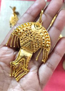 1.5gm Gold Plated Pendant And Earrings Set