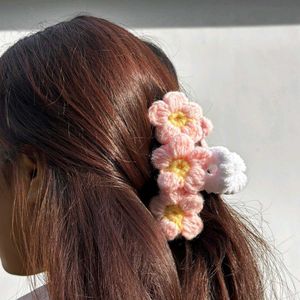 Handmade Crochet Flower Hair Clips