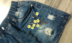 🍀🤎Y2K FORAL DENIM SHORT SKIRT(SKORT)