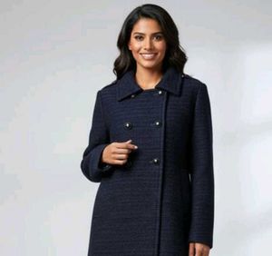 Navy Blue tweed coat
