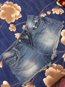 Denim Shorts Ripped Women Small