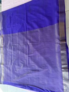 Womens Purple Colour Silk Saree With Golden Border