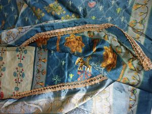 Royal Blue Printed Dupatta
