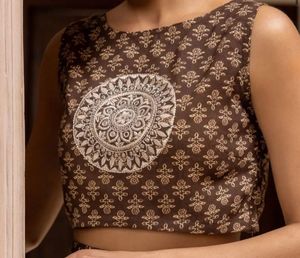 Brown Printed Ethnic Co-ord Set