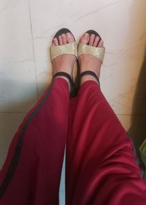Golden-Black Wedge Heels!
