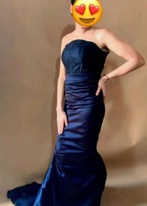 Elegant Black Strapless Evening Gown