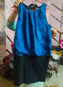 Chic Blue & Black Dress