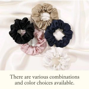 Colorful Satin Scrunchie Set (5 Pc)