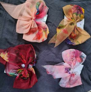 Pack Of 4 Flower Print Bow clip ❤️💋