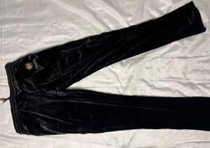 Elegant Black Velvet Joggers