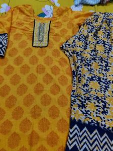 Yellow Printed Kurti