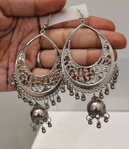 Silver Jhumka Earrings