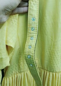 Yellow Pleated Dress