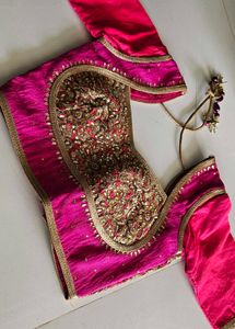Hot Pink Embellished Indian Blouse