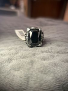 Mens Biker Black Gem Ring