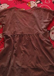 Checkered Brown babydoll top