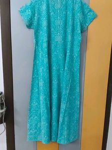 Sky Blue Printed Kurti With Dupatta