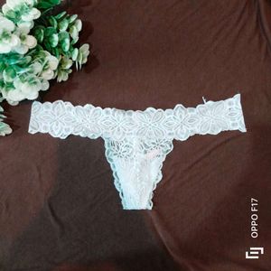 White Lace Thong
